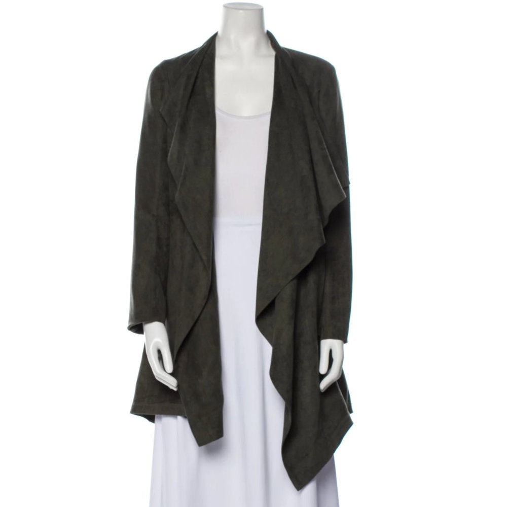 Vivian Hu Green Hi Low Suede Jacket Small - Picture 1 of 6